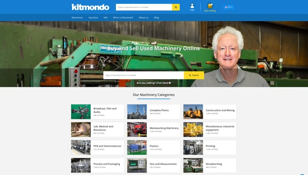 Kitmondo Equipment Marketplace Homepage